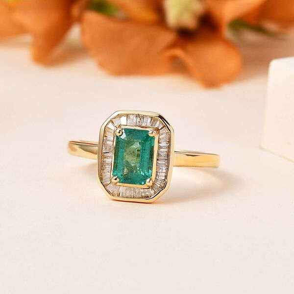 AAA Kagem sambischer Smaragd und Diamant Ring - 1,38 ct. image number 2