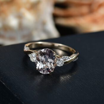 LUXORO AAA Turkizit, Wei&szlig;er Diamant Ring 585 Gold (Gr&ouml;&szlig;e 19.00) ca. 4,17 ct