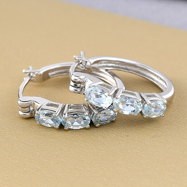 Espirito Santo Aquamarin-Ohrringe, 925 Silber platiniert ca. 1,46 ct image number 2