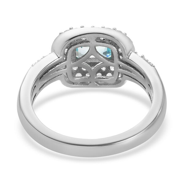 Kambodschanischer blauer und wei&szlig;er Zirkon-Ring - 1,45 ct. image number 4