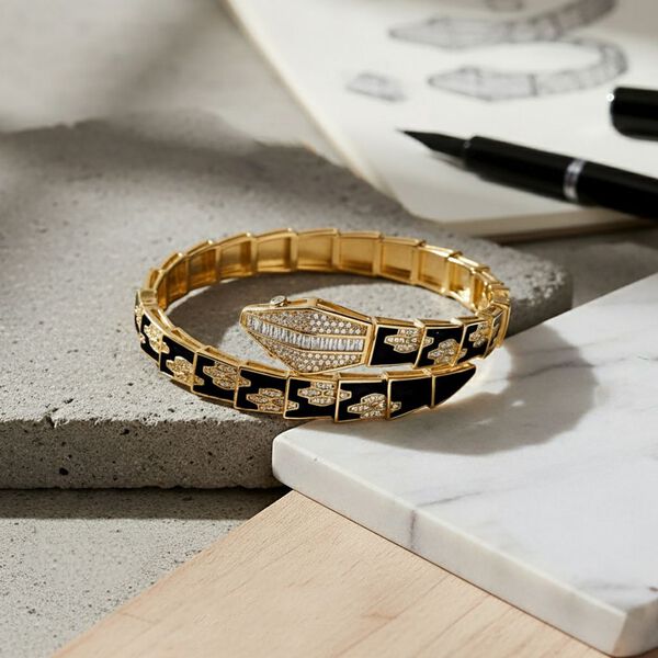 Wei&szlig;er Zirkonia Armreif ca. 19 cm Nickelfreies Messing emailliert image number 2