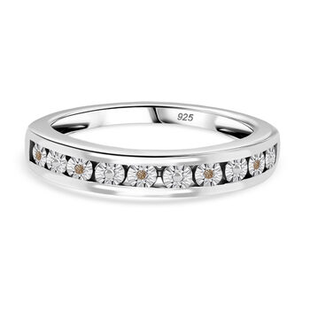 Nat&uuml;rlicher Champagner Diamant Ring 925 Silber (Gr&ouml;&szlig;e 17.00)