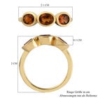 Madeira Citrin 3 Stein Ring 925 Silber vergoldet (Größe 18.00) ca. 0,98 ct image number 6
