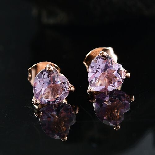 Rosa Amethyst Ohrringe, 925 Silber rosévergoldet - 2,18 ct. image number 1