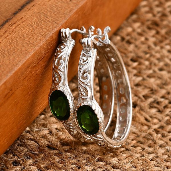 Royal Bali - Nat&uuml;rlicher Chromdiopsid Ohrringe 925 Silber ca. 1.64 ct image number 1