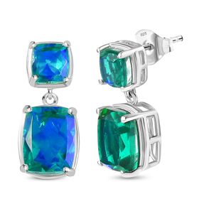 Pfau Triplett Quarz-Ohrringe in Silber, 8,13 ct.