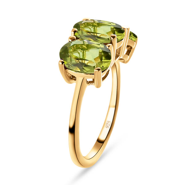 2er-Set, nat&uuml;rlicher Peridot Trilogie-Ring und Anh&auml;nger in Silber, 5,10 ct. image number 6