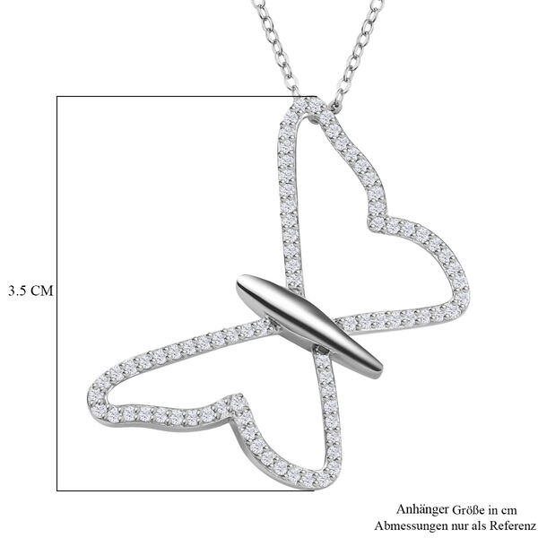 Moissanit Anhänger mit 50cm Kette, 925 Silber rhodiniert - 0,70 ct. image number 6