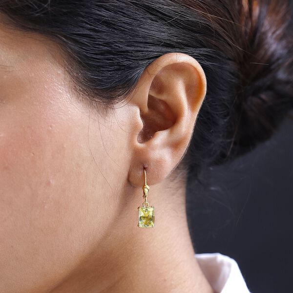 AA Ouro Verde-Quarz Ohrringe 925 Silber vergoldet ca. 4.49 ct image number 3
