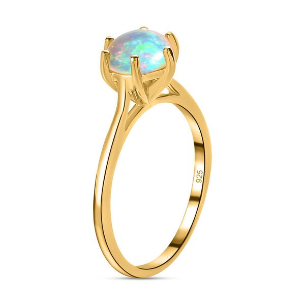 Nat&uuml;rlicher, &auml;thiopischer Welo Opal Ring, 925 Silber vergoldet (Gr&ouml;&szlig;e 18.00) ca. 0,85 ct image number 5