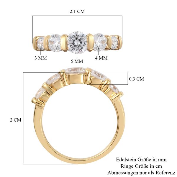 LUSTRO STELLA Hergestellt mit ZIRKONIA Ring 925 Silber 585 Vergoldet image number 8