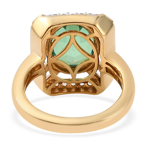 Pfau Triplett Quarz und Zirkon Ring 925 Silber vergoldet image number 6