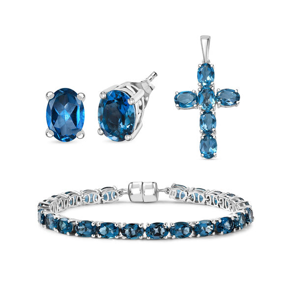 London Blau Topas Schmuckset