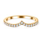 Moissanit Ring, 925 Silber Gelbgold Vermeil, (Größe 20.00) ca. 0.23 ct