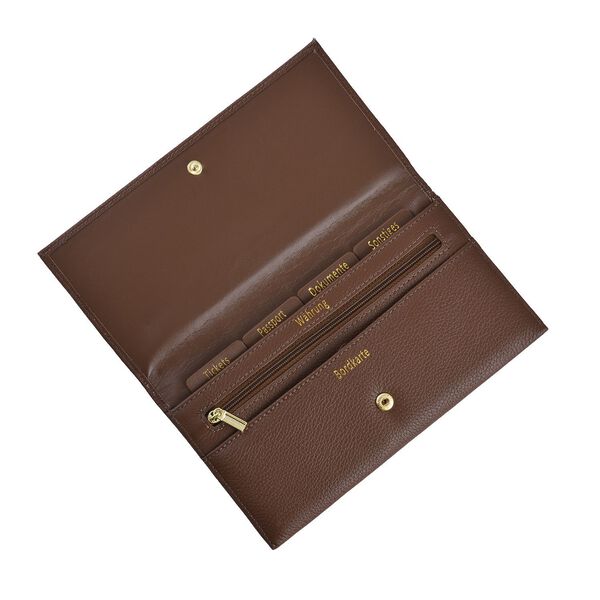 Sencillez Reise Etui aus Echtleder, braun image number 9