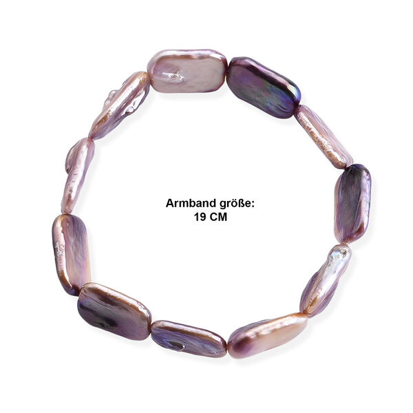 Mehrfarbige Keshi Perle Armband 18 cm image number 3