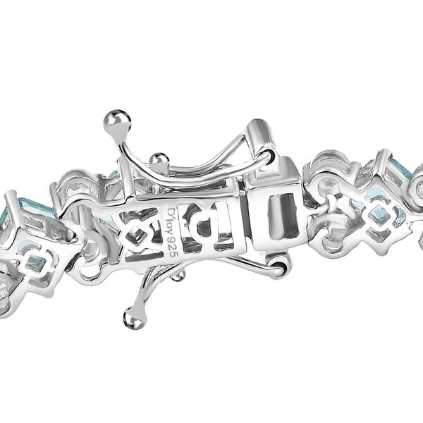 D joy AA Betroka Blauer Apatit, Weißer Zirkon Armband ca. 19 cm 925 Silber rhodiniert ca. 14,88 ct. image number 4