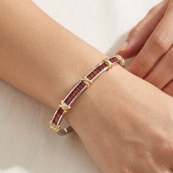 Roter Zirkonia Armreif ca. 19 cm, bicolor