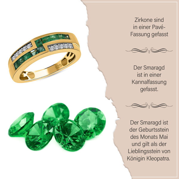 Geometric Meander Kagem sambischer Smaragd und Zirkon-Ring - 0,91 ct. image number 10