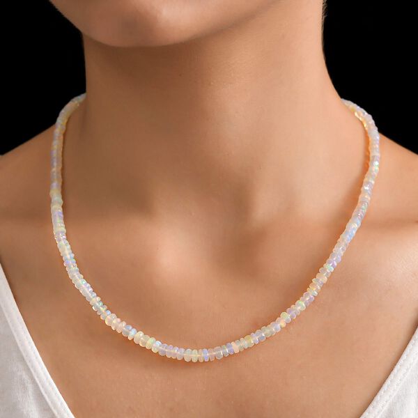 Natürliche, äthiopische Welo Opal-Halskette, 40 ct. image number 3