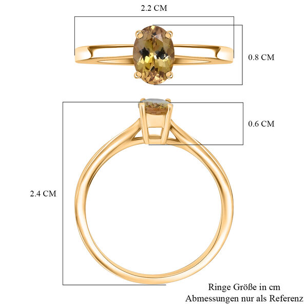 D'Joy Nat&uuml;rlicher goldener Tansanit Ring 925 Silber vergoldet (Gr&ouml;&szlig;e 19.00) ca. 0,63 ct image number 6