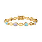 AA Natürlicher, äthiopischer Welo Opal Armband ca. 19 cm 925 Silber Gelbgold Vermeil ca. 7.20 ct