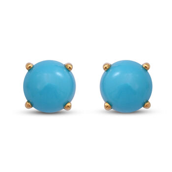 Nat&uuml;rliche Sleeping Beauty T&uuml;rkis-Ohrstecker, 925 Silber vergoldet ca. 1,68 ct