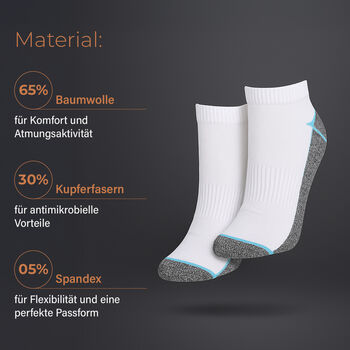 4er-Set Kupferfaser-Kompressions-Socken, 41-45, Wei&szlig;-schwarz