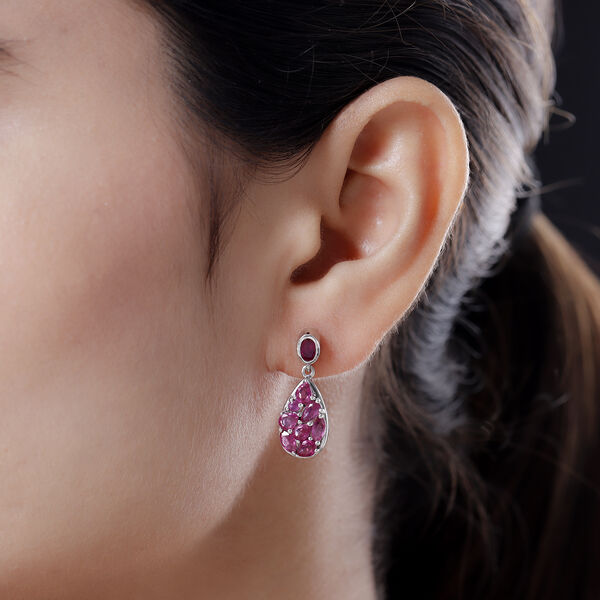 Afrikanische Rubin-Ohrhänger in Silber image number 3