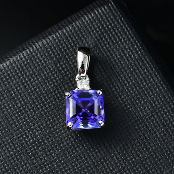 RHAPSODY AAAA Tansanit und VS Diamant Anh&auml;nger in 950 Platin - 2,06 ct.