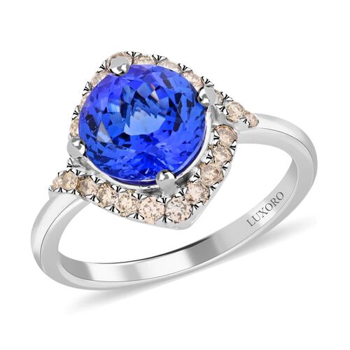 LUXORO zertifiziert und geprüft AAA Tansanit und Diamant Ring in 585 Weißgold - 3,25 ct. image number 0