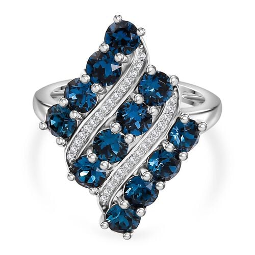 J Francis gefertigt mit SWAROVSKI- Montana und weißer Swarovski Kristall Ring image number 0