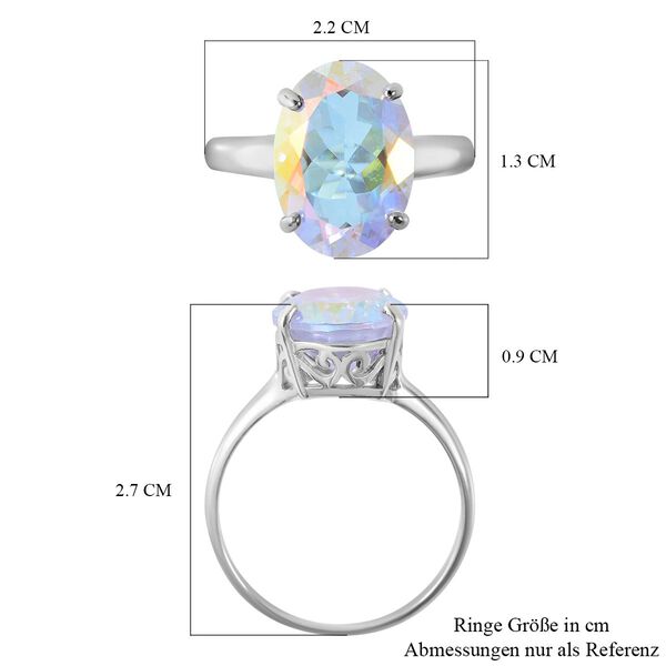 Merkur mystischer Topas Ring, 925 Silber platiniert (Gr&ouml;&szlig;e 16.00) ca. 6.90 ct image number 4