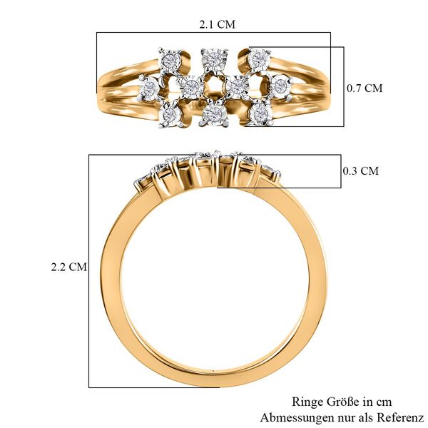 Diamant Ring 925 Silber vergoldet  ca. 0,05 ct image number 7