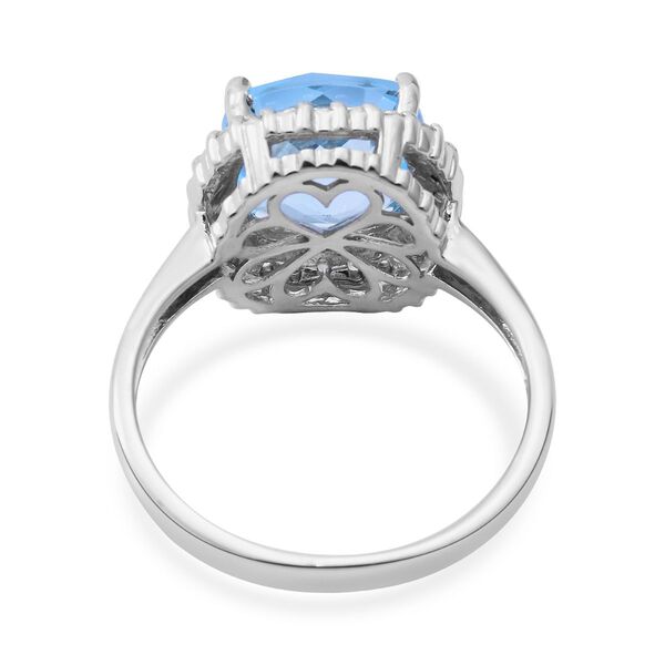 Himmelblauer Topas und weißer Zirkon-Ring, ca. 5,35 ct image number 3