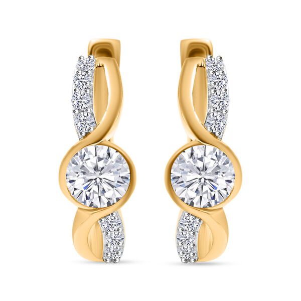 Moissanit Bicolor Ohrringe, ca. 1,16 ct.