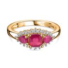 Afrikanischer Rubin (Fissure gefüllt) Ring, 925 Silber Gelbgold Vermeil (Größe 20.00) ca. 1.75 ct