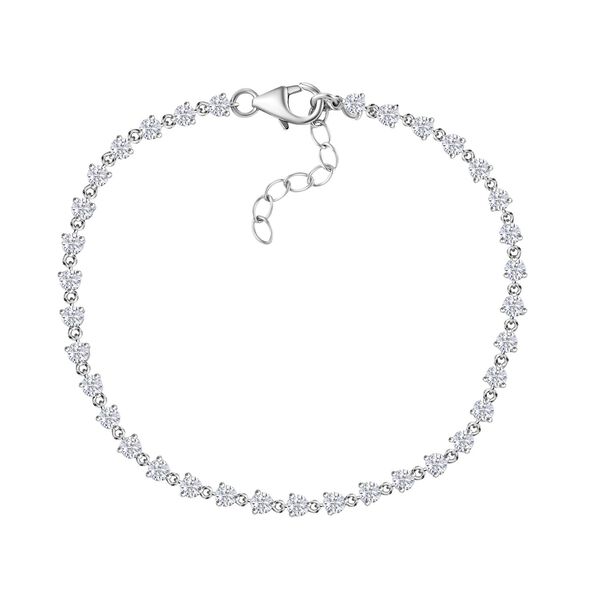Moissanit Armband, 19cm, 925 Silber rhodiniert - 3,68 ct.