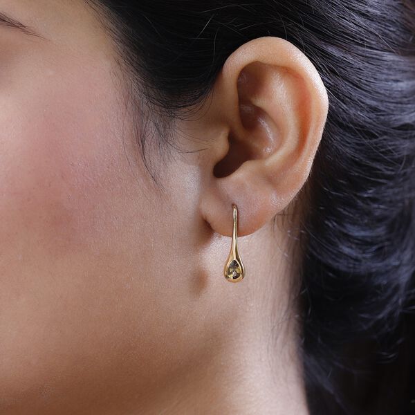 AA nat&uuml;rliche, goldene Tansanit-Ohrringe - 0,75 ct. image number 3