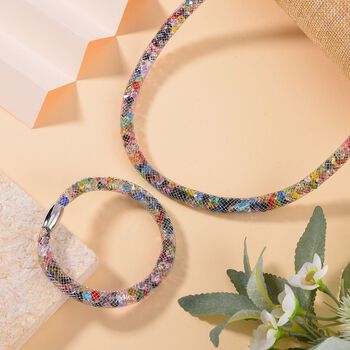 Mehrfarbiger Kristall Schmuckset Reines Messing