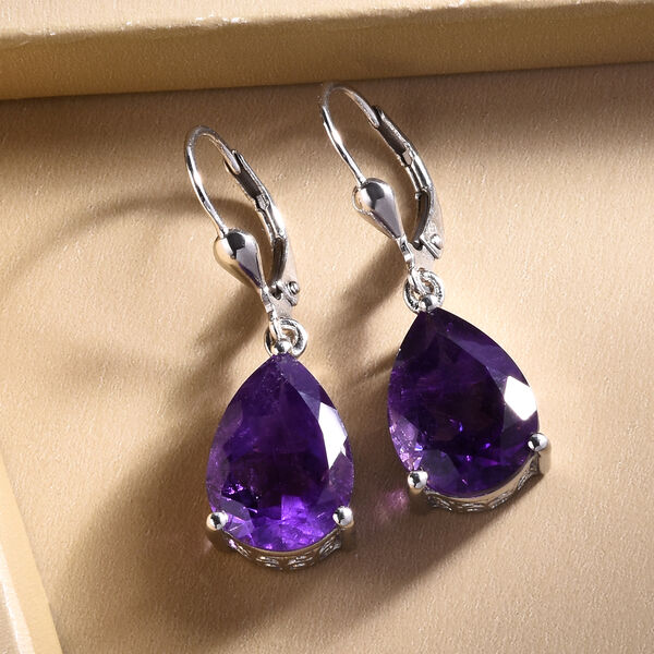 Afrikanische Amethyst-Ohrringe, 925 Silber platiniert ca. 8,97 ct image number 2