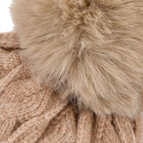 Strickm&uuml;tze mit Bommel, weiches Mischgewebe, Einheitsgr&ouml;&szlig;e, Beige image number 5