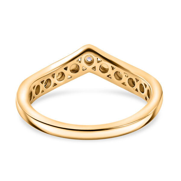 D'Joy Wishbone Ring mit Diamantakzenten, 925 Silber 750 Gelbgold Vermeil image number 6