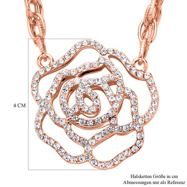 Wei&szlig;e Kristall-Halskette in Ros&eacute;goldton, 50 cm - 1 ct. image number 5