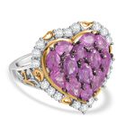 Ilakaka Rosa Saphir (Fissure gefüllt) Ring 925 Silber rhodiniert (Größe 21.00) ca. 4,97 ct