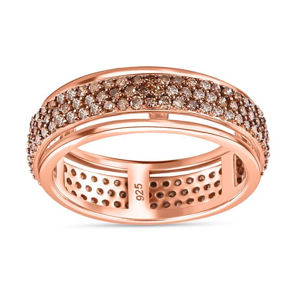 Natürlicher Champagner Diamant Anti-Stress Spinning Ring, ca. 1,00 ct. image number 9