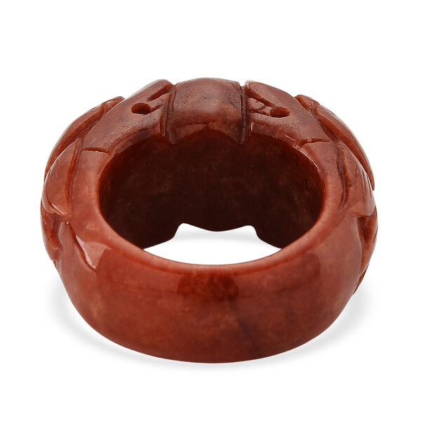 Burmesischer Rote Jadeit Jade Ring (Gr&ouml;&szlig;e 22.00) ca. 85.00 ct image number 5