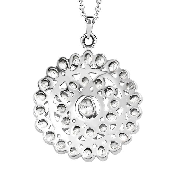 Handgearbeiteter Polki Diamant-Anh&auml;nger mit 50cm Kette - 1,25 ct. image number 5