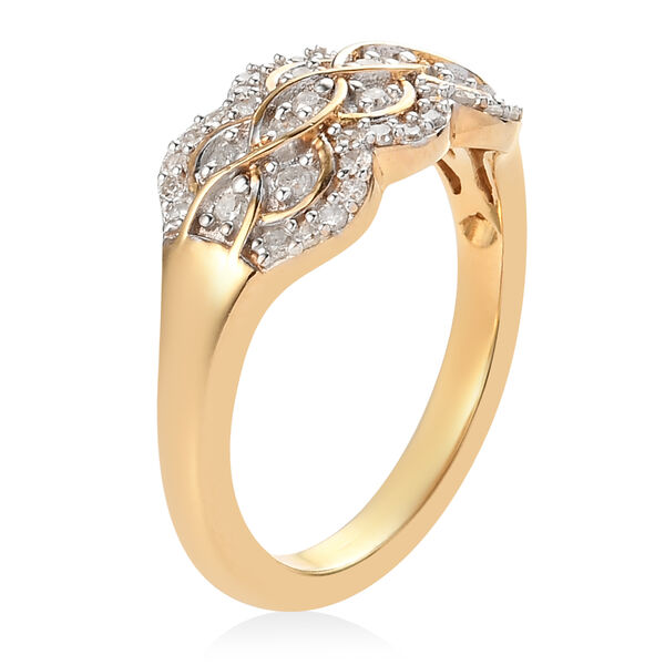 Diamant-Ring, 925 Silber Gelbgold Vermeil  ca. 0,33 ct image number 5