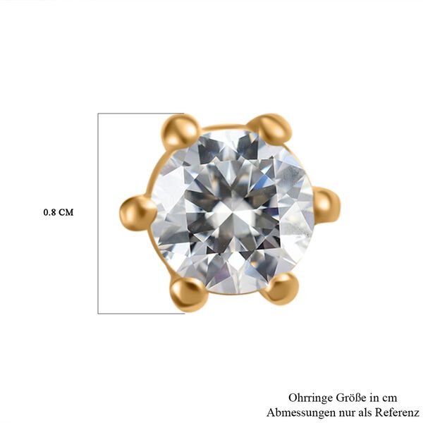 Moissanit Ohrringe 925 Silber 750 Gelbgold Vermeil ca. 0.43 ct image number 6